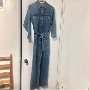 & Other Stories Denim Stone Wash Jumpsuit